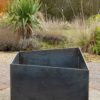 Basalt fire pit from side Basalt fire pit contemporary modern metal geometric square firepit see gallery