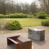 Chunk fire pit artisan contemporary modern metal geometric rectangular firepit.