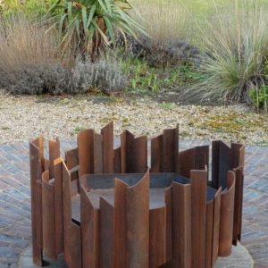 Magma fire pit from side. Each Magma artisan contemporary firepit ordered is unique, bespoke sizes available.