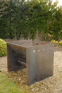 Superchunk fire pit UK. An artisan modern and unusual metal firepit.