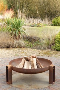 Vulcan fire pit. A contemporary artisan and unusual fire pit made in the uk