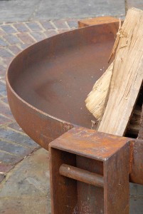 Vulcan fire pit. A contemporary artisan and unusual firepit made in the uk