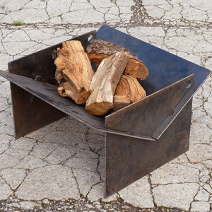 Tecton collapsible fire pit modern contemporary steel unusual sculptural see gallery