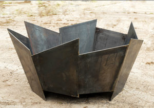 Crackle fire pit in 5mm steel handmade in the UK