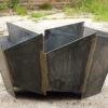 Crackle fire pit in 5mm steel handmade in the UK modern contemporary steel unusual sculptural see gallery