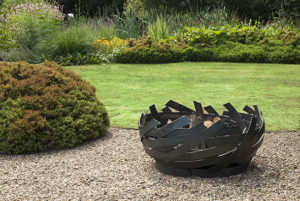 ERTA a unique fire pit in woven steel, each one is an individual work of art