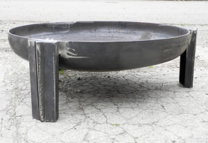 A strong fire pit, made in the UK, side view