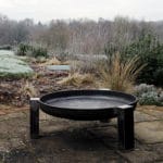 Vulcan Metal fire pit in a garden